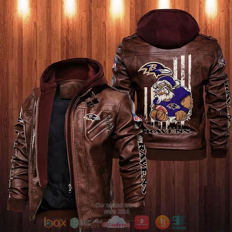 BEST NFL Baltimore Ravens American Flag Leather Jacket 2 Baltimore Ravens NFL American Flag Leather Jacket 1