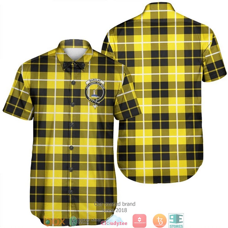 Barclay Dress Modern Tartan Crest Short Sleeve Hawaiian Shirt 6 Barclay Dress Modern Tartan Crest Short Sleeve Hawaiian Shirt