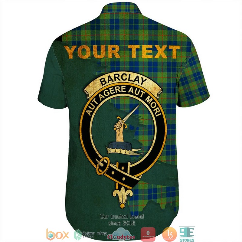 Barclay Hunting Ancient Tartan Crest Personalized Short Sleeve Hawaiian Shirt 1 2
