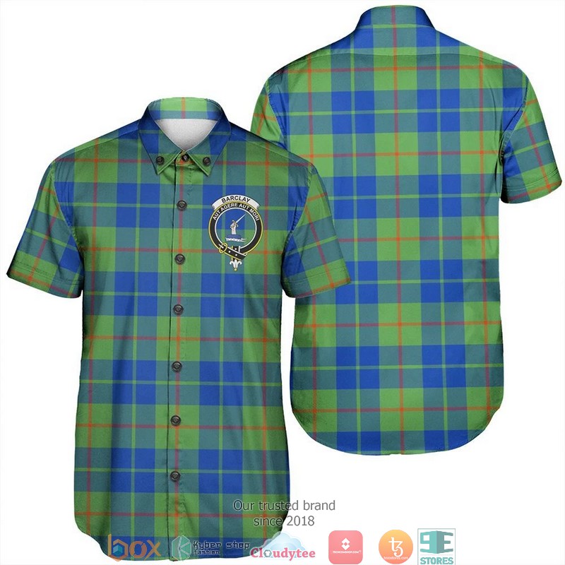 Barclay Hunting Ancient Tartan Crest Short Sleeve Hawaiian Shirt