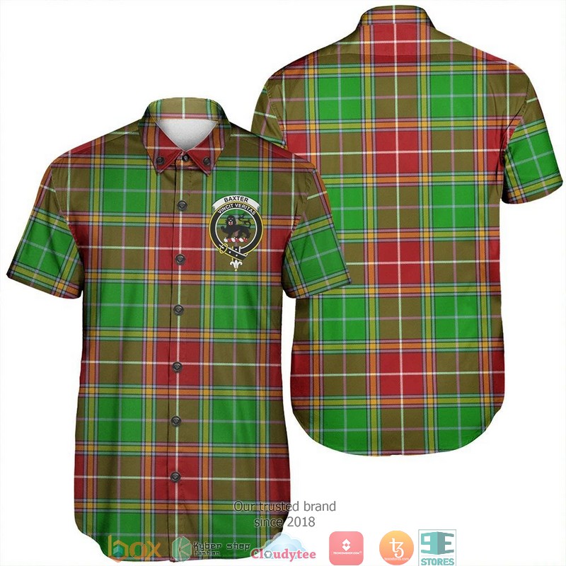 Baxter Tartan Crest Short Sleeve Hawaiian Shirt