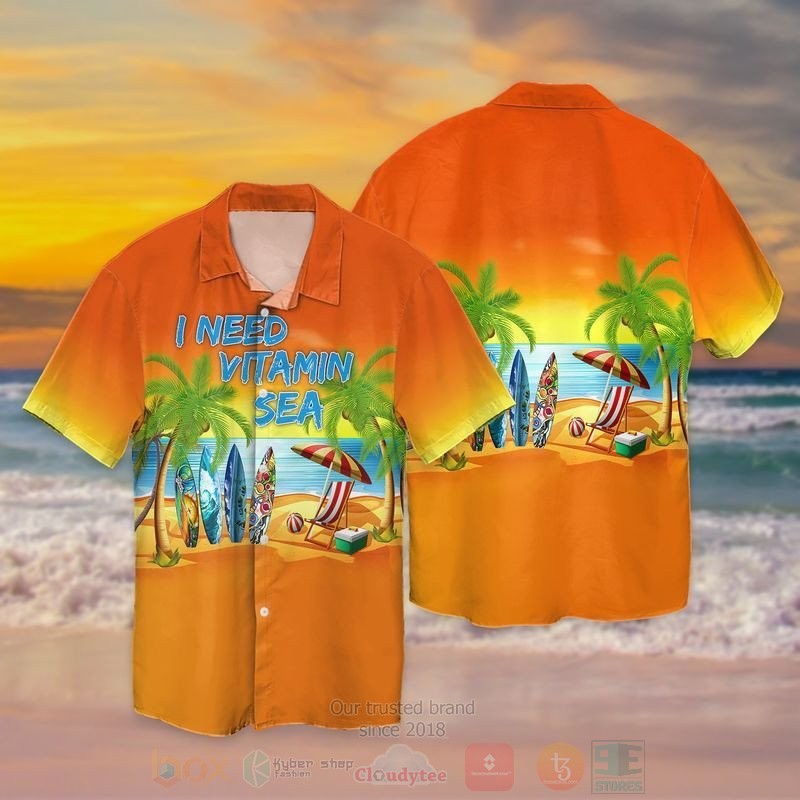 BEST Beach Lover, I Need Vitamin Sea All Over Print Aloha Shirt 2 Beach Lover I Need Vitamin Sea Short Sleeve Hawaiian Shirt