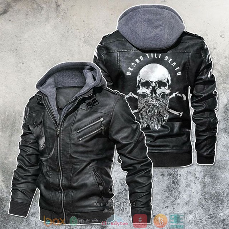Beard Till Death Barber Skull Leather Jacket