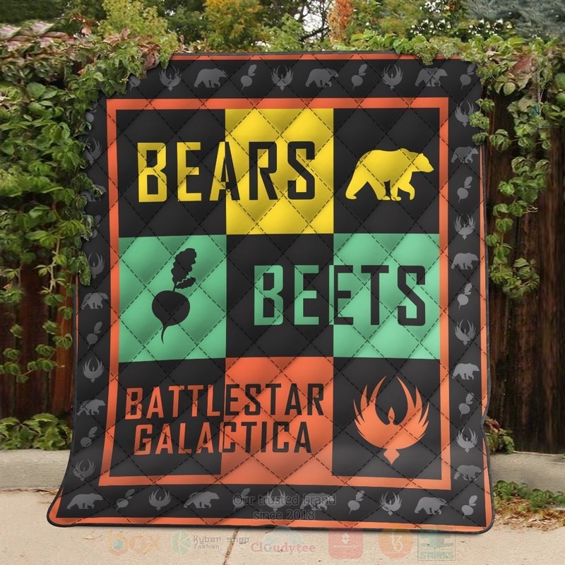 BEST Bears Beets Battlestar Galactica Quilted Fabric 4 Bears Beets Battlestar Galactica Quilt 1 2 3
