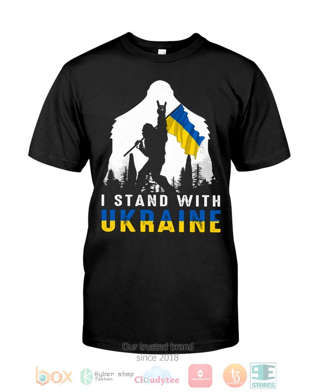 HOT Bigfoot I Stand With Ukraine hoodie, shirt 3 Bigfoot I Stand With Ukraine Shirt Hoodie 1 2