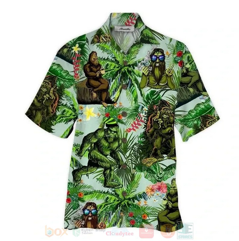 BEST Bigfoot All Over Print Aloha Shirt 1 Bigfoot Short Sleeve Hawaiian Shirt