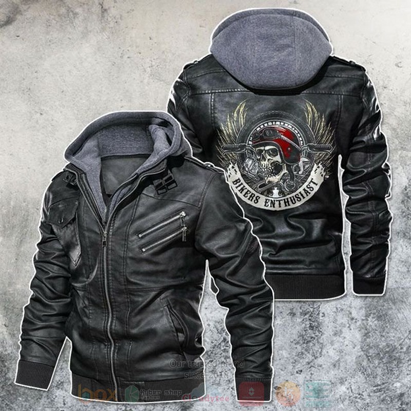Biker Enthusiast Skull Motorcycle Leather Jacket