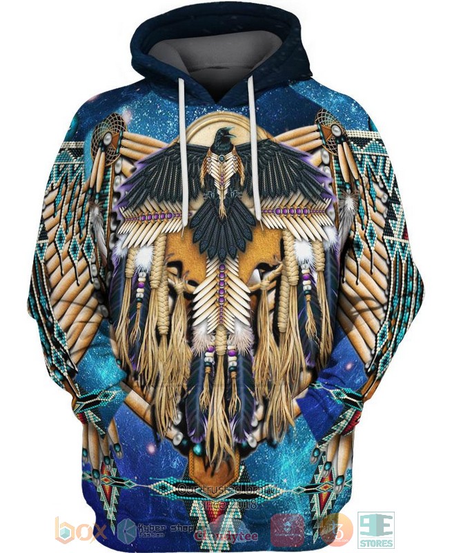 Billed Crow Fringed Motifs 3D Shirt Hoodie
