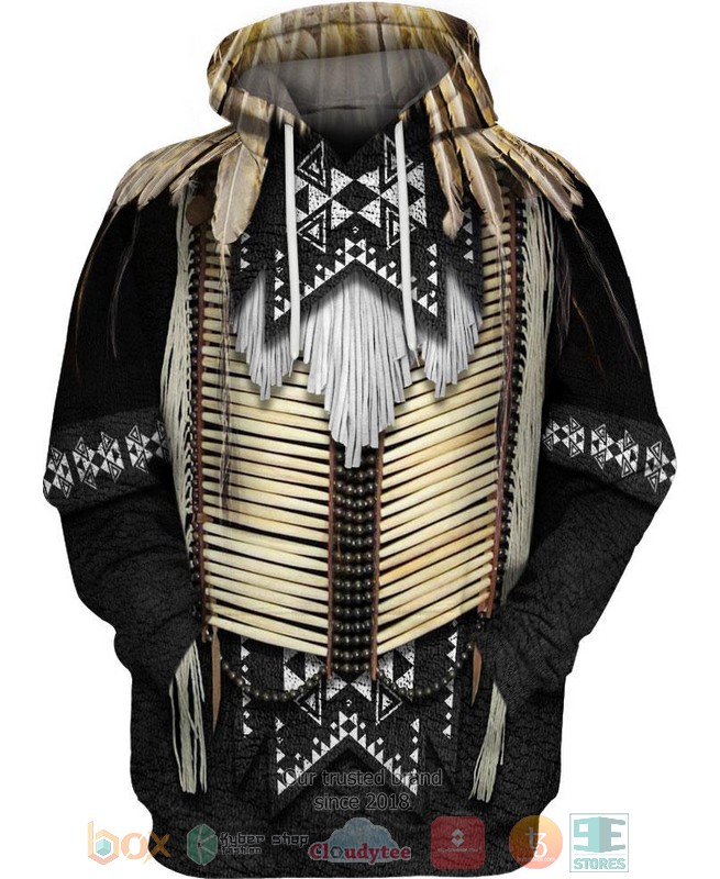 Black Beaded Native 3D Shirt Hoodie