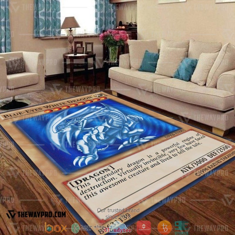 Blue Eyes White Dragon Card Rug