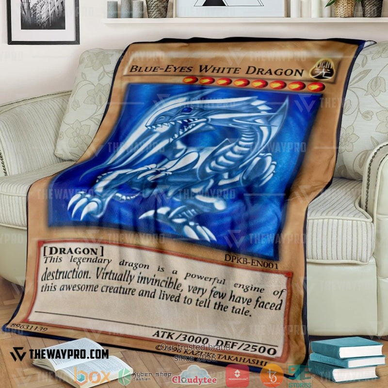 Blue Eyes White Dragon Card Soft Blanket