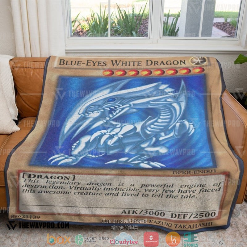 Blue Eyes White Dragon Card Soft Blanket 4 Blue Eyes White Dragon Card Soft Blanket 1 2 3