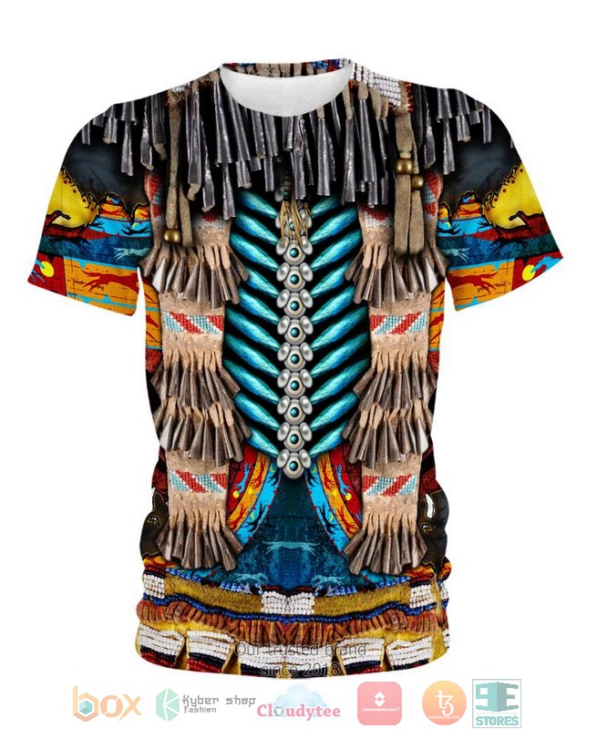 NEW Blue Native Motif All Over Printed 3D Shirt, Hoodie 6 Blue Native Motif 3D Shirt Hoodie 1 2 3 4 5