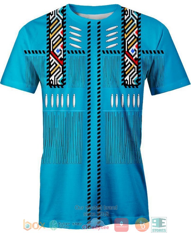 Blue Native pattern 3D Shirt Hoodie 1