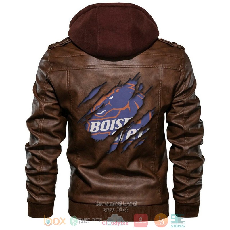HOT Boise State Broncos NCAA Jacket Leather 4 Boise State Broncos NCAA Leather Jacket 1 2 3