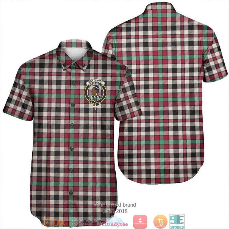 Borthwick Dress Ancient Tartan Crest Short Sleeve Hawaiian Shirt 6 Borthwick Dress Ancient Tartan Crest Short Sleeve Hawaiian Shirt