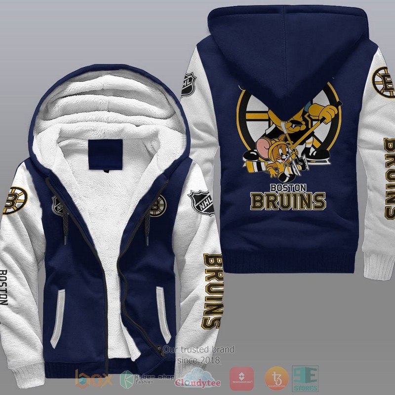NEW Boston Bruins NHL Tom And Jerry Fleece Hoodie Jacket 3 Boston Bruins NHL Tom And Jerry Fleece Hoodie 1 2