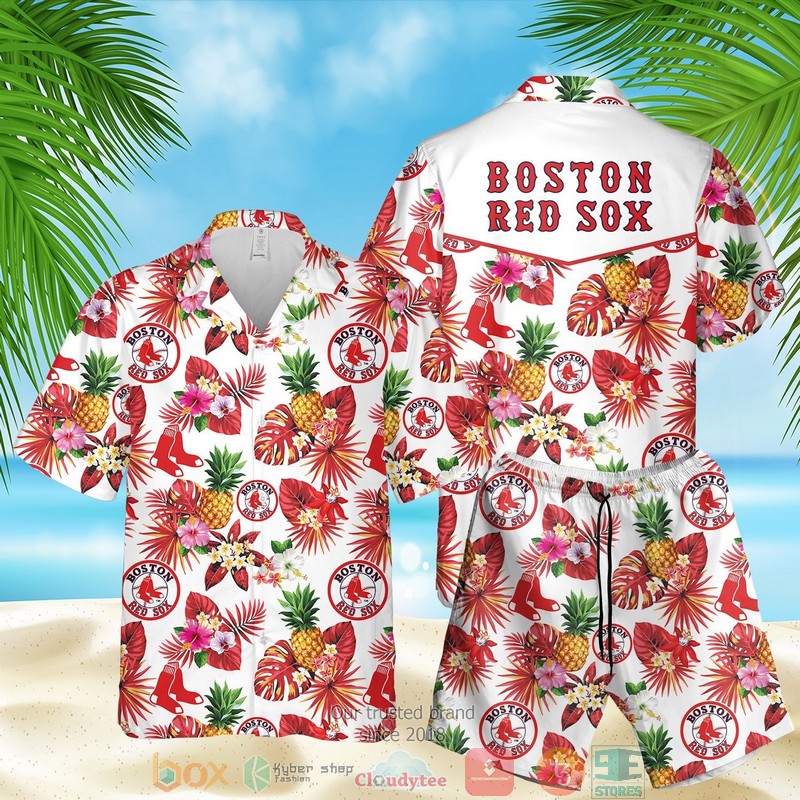 NEW Boston Red Sox MLB pineapple Summer Hawaii Shirt, Shorts 7 Boston Red Sox MLB pineapple Hawaiian Shirt Shorts