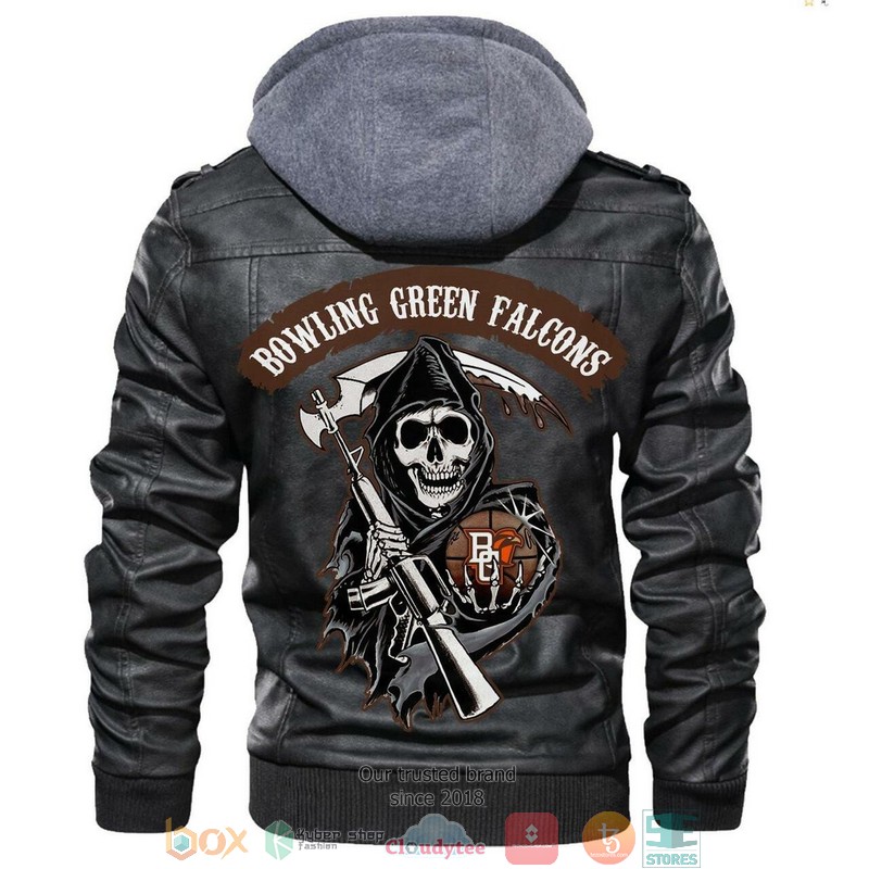 Bowling Green Falcons NCAA Basketball Black Motorcycle Men Art Leather Jacket 5 Bowling Green Falcons NCAA Basketball Black Motorcycle Men Art Leather Jacket