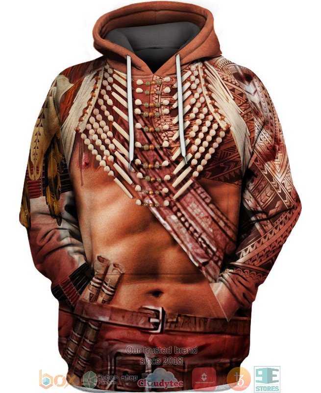 Brown Motif Native American 3D Shirt Hoodie