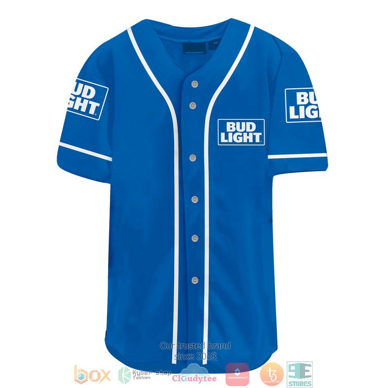 Bud Light US Flag Skull Baseball Jersey 2 Bud Light US Flag Skull Baseball Jersey 1