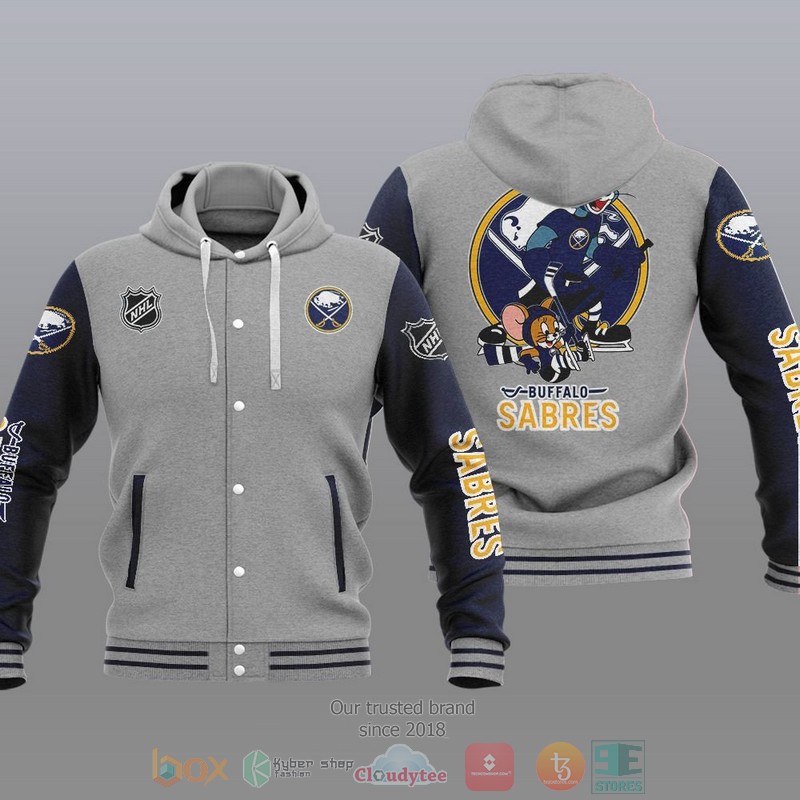 Buffalo Sabres NHL Tom And Jerry Baseball Hoodie Jacket 1