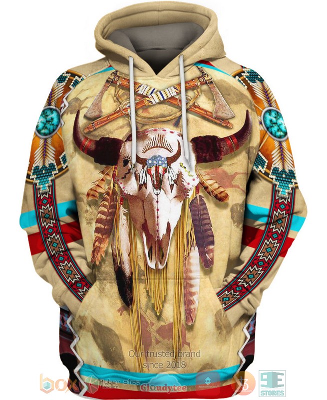 Buffalo Skull Native American 3D Hoodie
