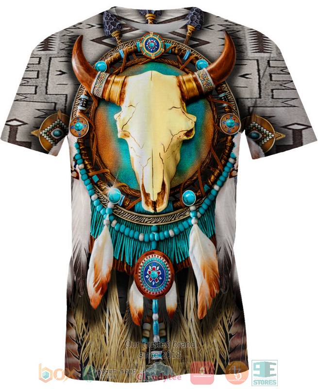 HOT Buffalo Skull Native pattern All Over Printed 3D Shirt, Hoodie 2 Buffalo Skull Native pattern 3D Shirt Hoodie 1