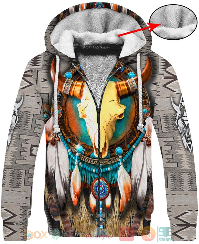 HOT Buffalo Skull Native pattern All Over Printed 3D Shirt, Hoodie 6 Buffalo Skull Native pattern 3D Shirt Hoodie 1 2 3 4 5