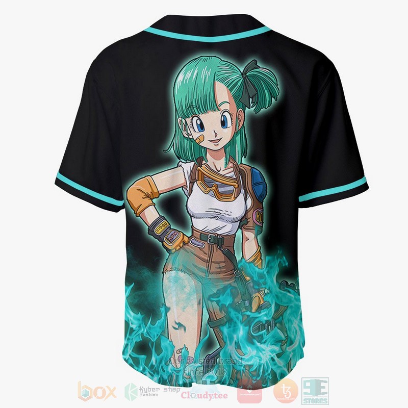 HOT Bulma Dragon Ball Anime Baseball Jersey shirt 3 Bulma Dragon Ball Anime Baseball Jersey 1 2