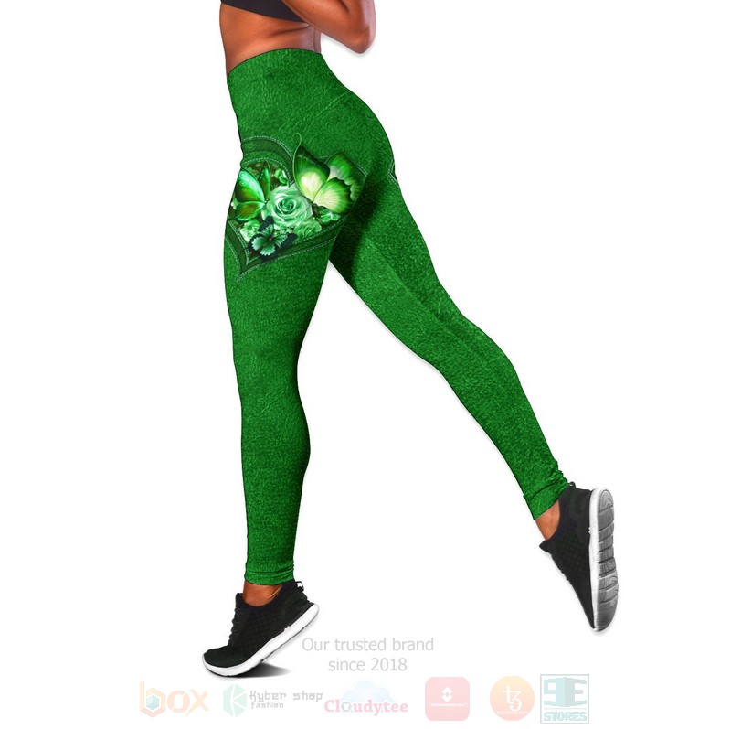 BEST Butterfly-Flower Pattern Green Custom Name Luxury Hoodie, Leggings 4 Butterfly Flower Heart Green 3D Hoodie Leggings 1 2 3