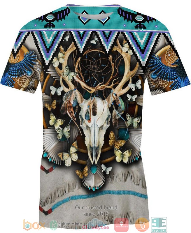 Butterfly Buffalo Skull 3D Shirt Hoodie 1