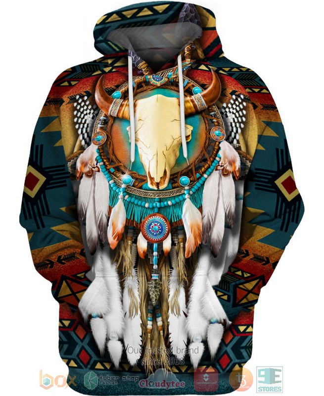 Butterfly Buffalo Skull Dreamcatcher 3D Shirt Hoodie