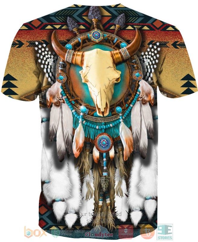 Butterfly Buffalo Skull Dreamcatcher 3D Shirt Hoodie 1 2 3 4 5 6 7