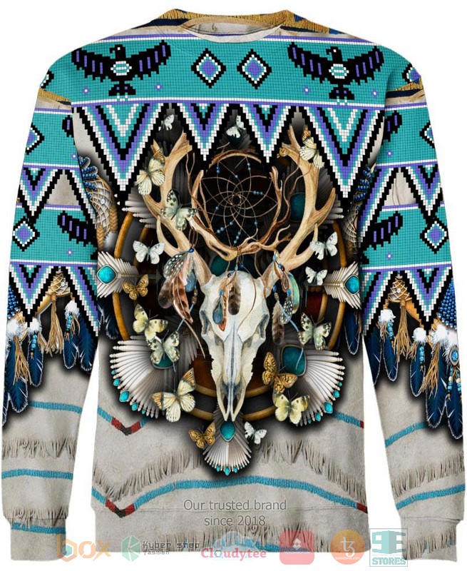 HOT Butterfly and Buffalo Skull All Over Printed 3D Shirt, Hoodie 4 Butterfly and Buffalo Skull 3D Shirt Hoodie 1 2 3