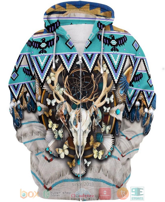 HOT Butterfly and Buffalo Skull All Over Printed 3D Shirt, Hoodie 5 Butterfly and Buffalo Skull 3D Shirt Hoodie 1 2 3 4