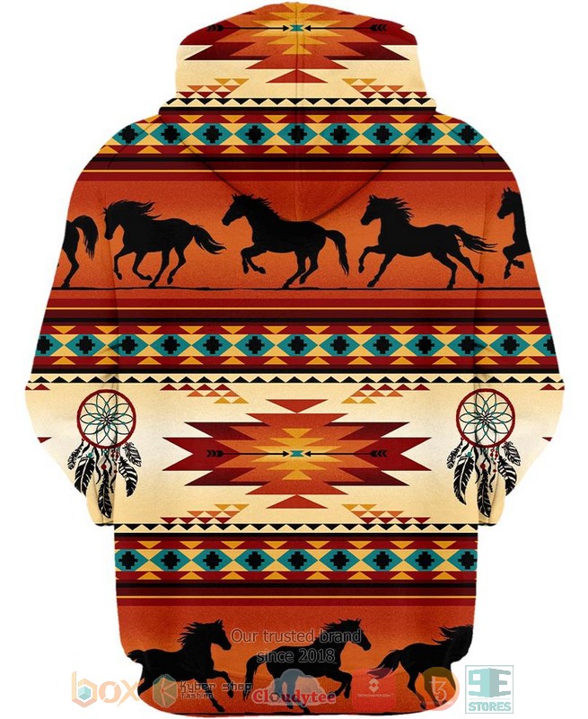 HOT Native Horse Pattern All Over Printed 3D Shirt, Hoodie 3 Native Horse Pattern 3D Shirt Hoodie 1 2