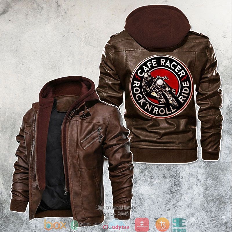 NEW Cafe Racer Rock N Roll Rider Club Jacket Leather 2 Cafe Racer Rock N Roll Rider Club Leather Jacket 1