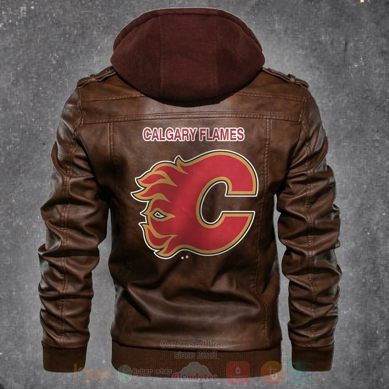 Calgary Flames NHL Hockey Motorcycle Leather Jacket