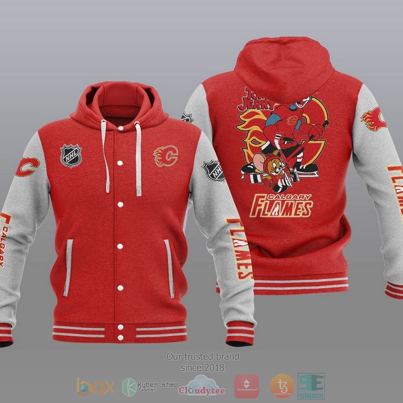 Calgary Flames NHL Tom And Jerry Baseball Hoodie Jacket 1 2 3 4
