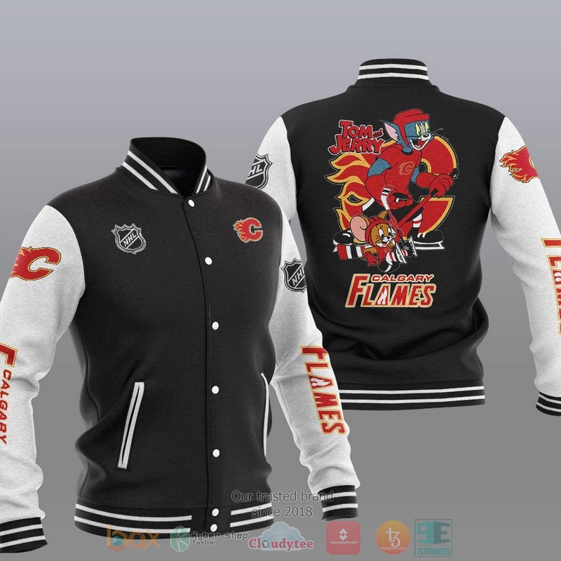 Calgary Flames NHL Tom And Jerry Baseball Jacket