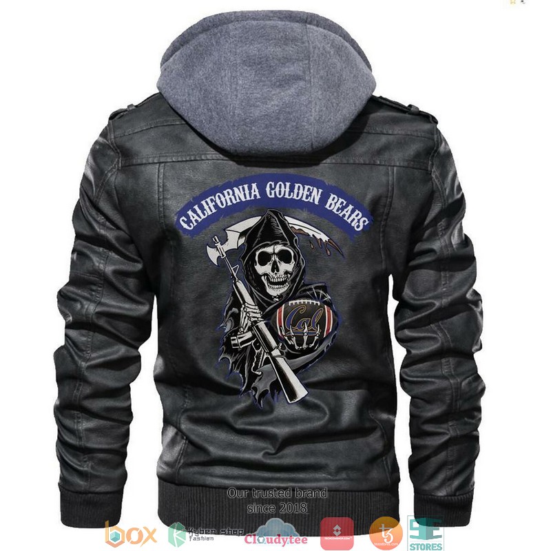 California Golden Bears NCAA Football Sons Of Anarchy Black Motorcycle Leather Jacket