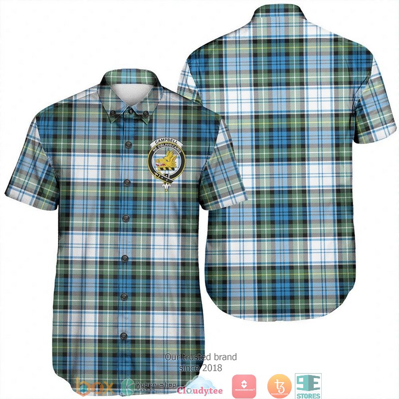 Campbell Dress Tartan Crest Short Sleeve Hawaiian Shirt