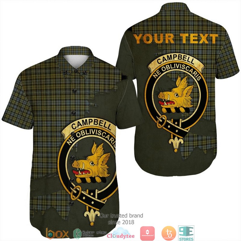Campbell Faded Tartan Crest Personalized Short Sleeve Hawaiian Shirt 7 Campbell Faded Tartan Crest Personalized Short Sleeve Hawaiian Shirt