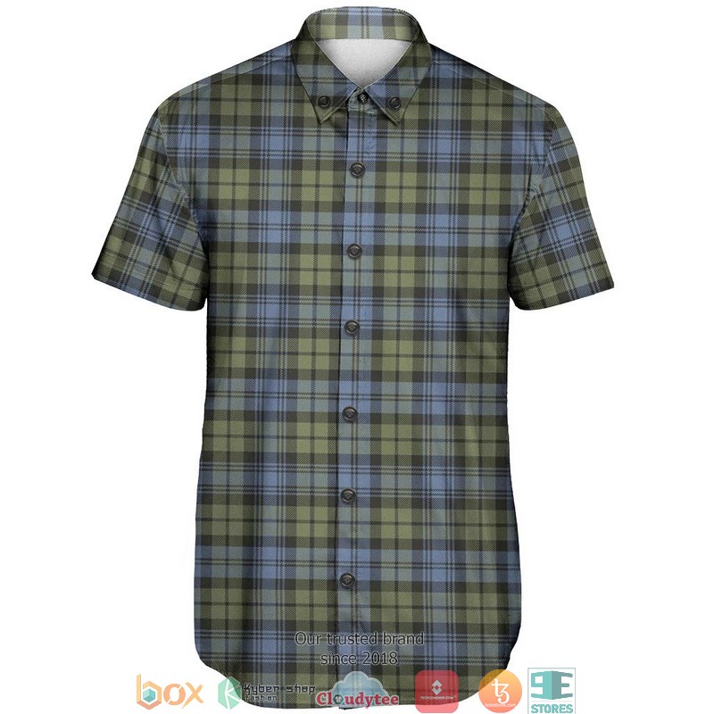 Campbell Faded Tartan Short Sleeve Hawaiian Shirt 2 Campbell Faded Tartan Short Sleeve Hawaiian Shirt 1