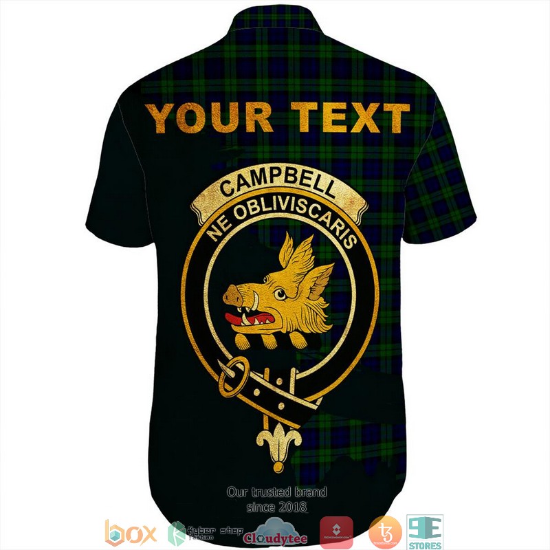 Campbell Modern Tartan Crest Personalized Short Sleeve Hawaiian Shirt 3 Campbell Modern Tartan Crest Personalized Short Sleeve Hawaiian Shirt 1 2
