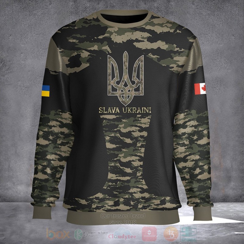Canada Stand With Ukraine Slava Ukraini Camo Canadian Support Ukraine Sweatshirt