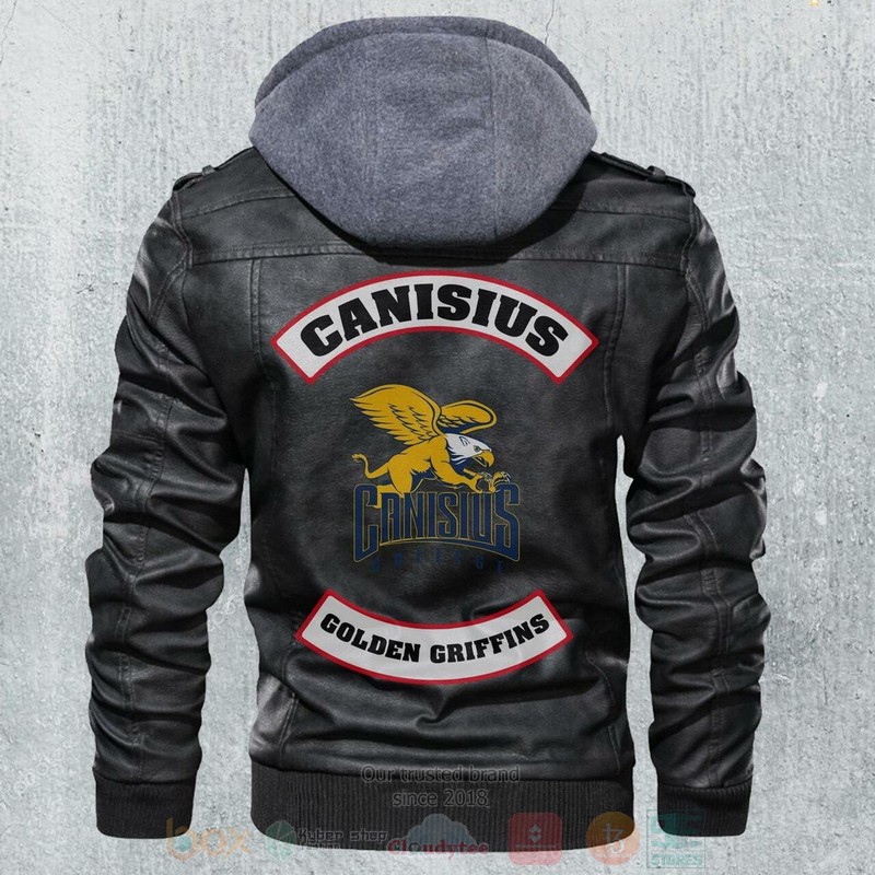 BEST NCAA Teams Canisius Golden Griffins Motorcycle Rider Zipper Jacket Leather 4 Canisius Golden Griffins NCAA Motorcycle Leather Jacket