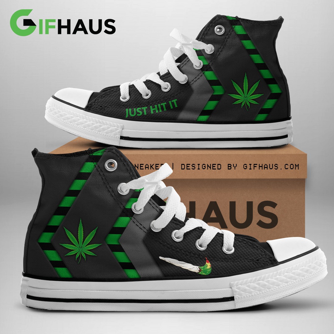 Cannabis Just Hit It cap high top shoes