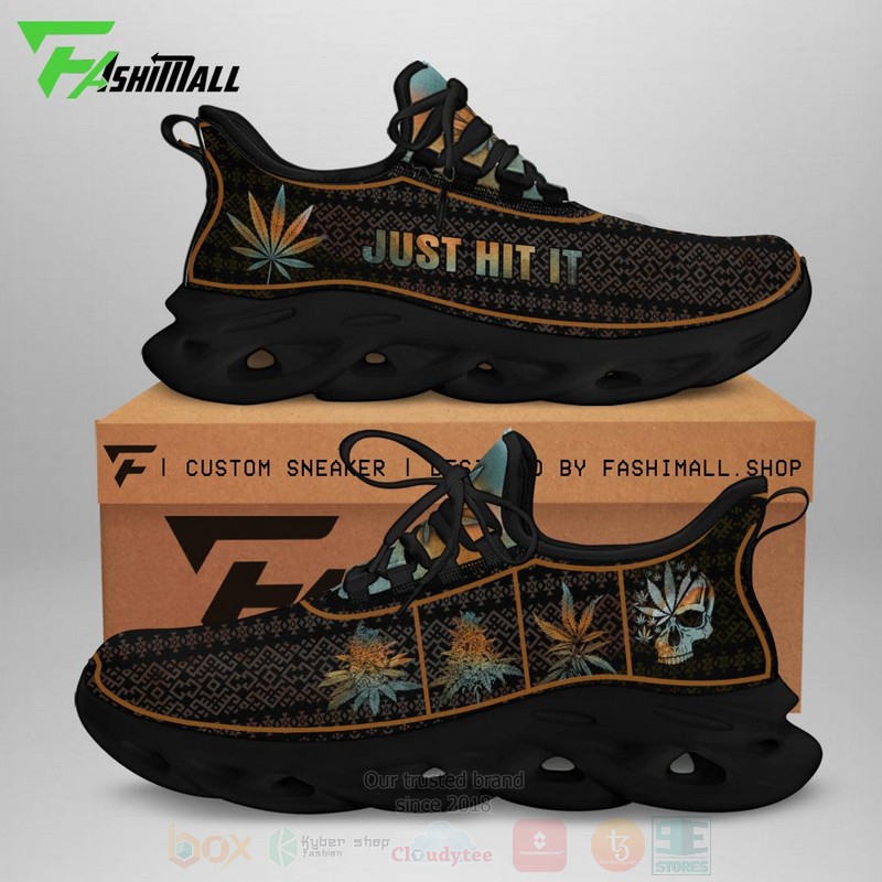Cannabis and Skull Just Hit It Clunky Max Soul Shoes